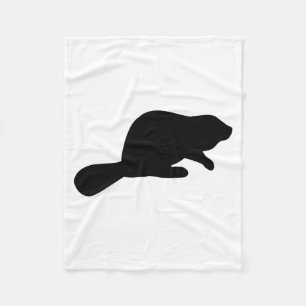 Beaver Silhouette Fleece Blanket