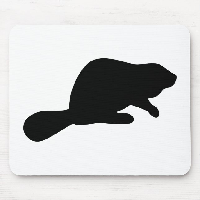 Beaver Silhouette Mouse Pad (Front)