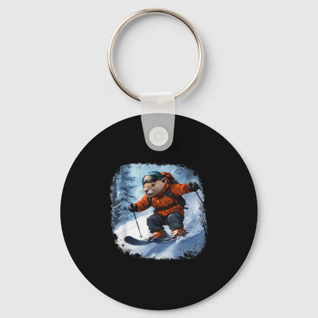 Beaver Ski  Keychain (Front)