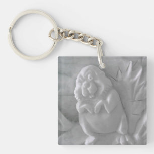 Beaver Snow Sculpture, Hotel de Glace, Quebec Keychain