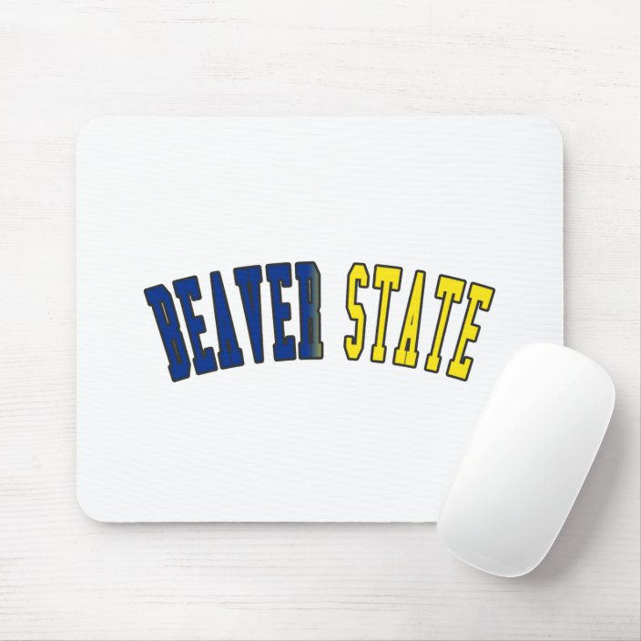 Beaver State in State Flag Colors Mousepad
