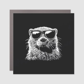 Beaver Sunglasses Car Magnet