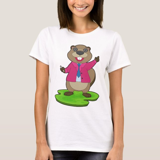 Beaver Teacher Chalk School T-Shirt (Front)