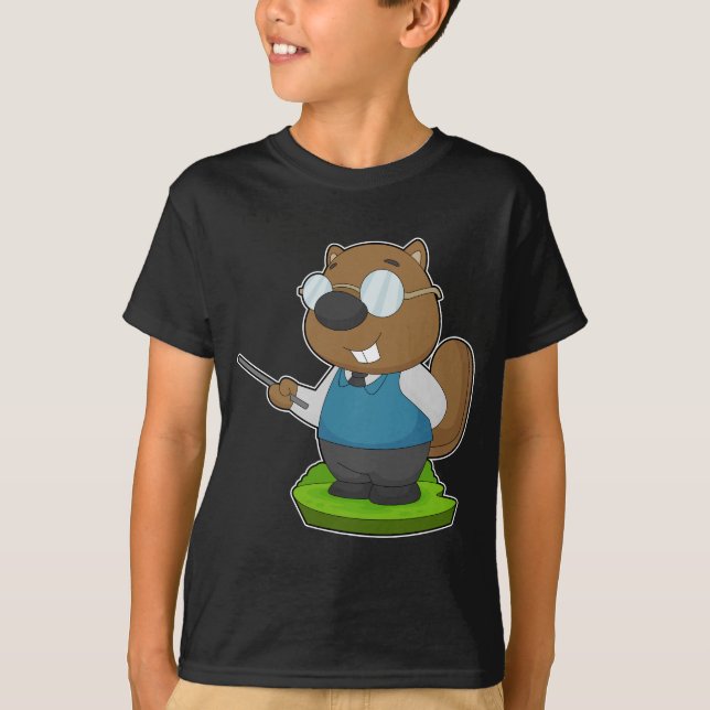 Beaver Teacher Glasses T-Shirt (Front)