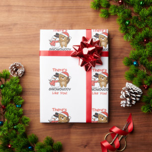 Beaver There's Snowbuddy Like Snowman Pun Wrapping Paper