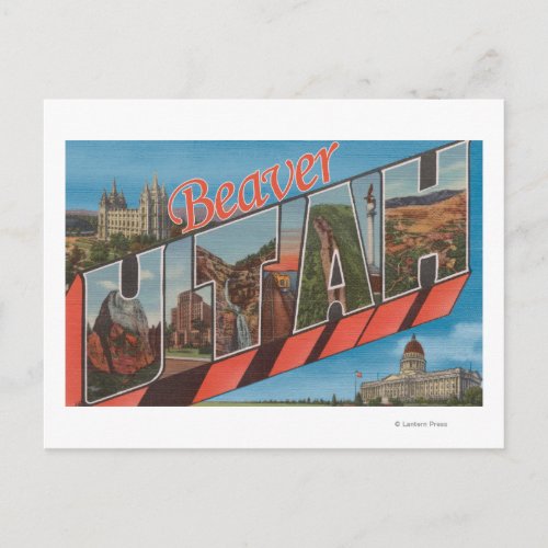 Beaver UtahLarge Letter ScenesBeaver UT Postcard