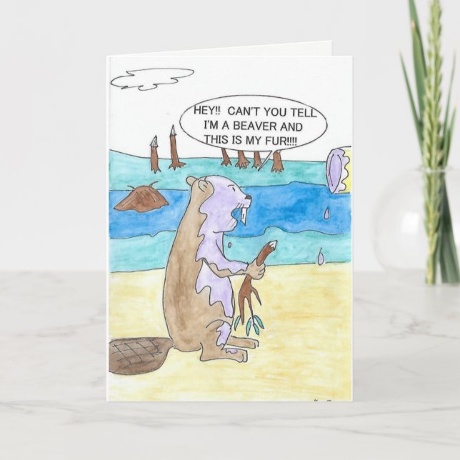Beaver vs Paint Birthday Card (Front)
