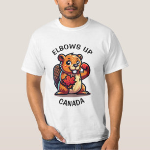 Beaver with a Maple Leaf and Elbows Up Canada Big T-Shirt