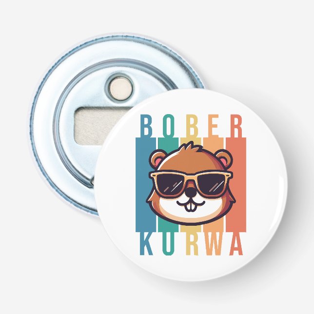  Beaver with Sunglasses Bottle Opener (Front)