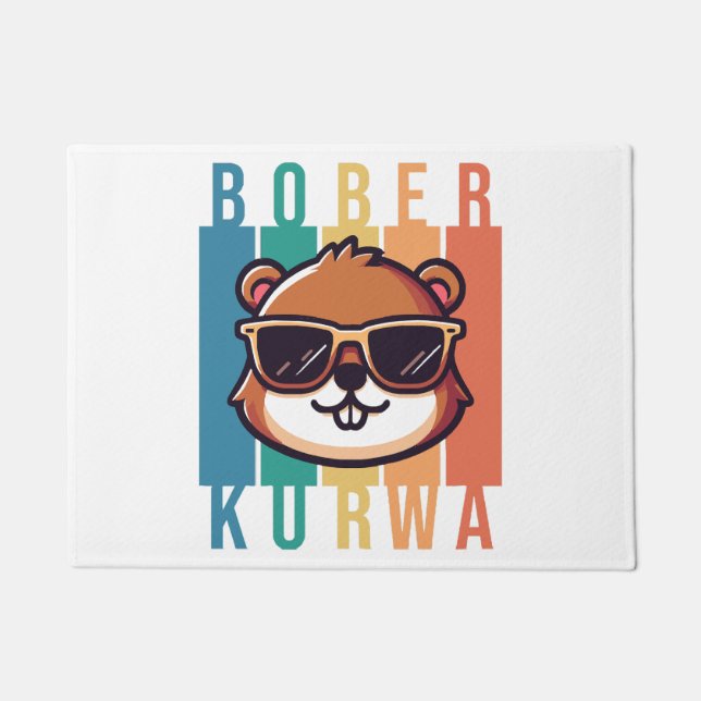  Beaver with Sunglasses Doormat (Front)