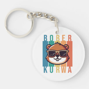 Beaver with Sunglasses Keychain