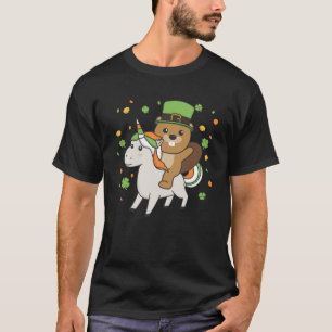 Beaver With Unicorn St Patrick s Day Ireland Beave T-Shirt