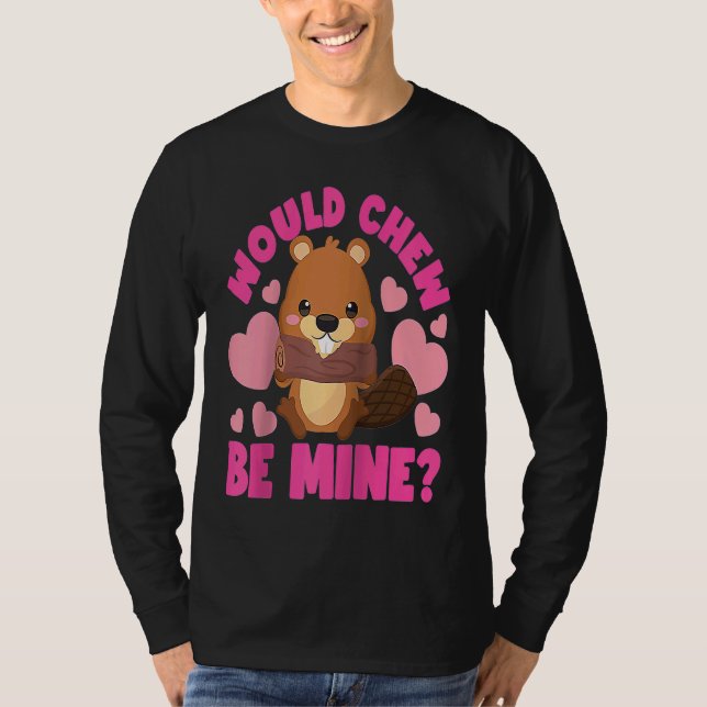 Beaver Wood Chew Be Mine Raglan Baseball T-Shirt (Front)