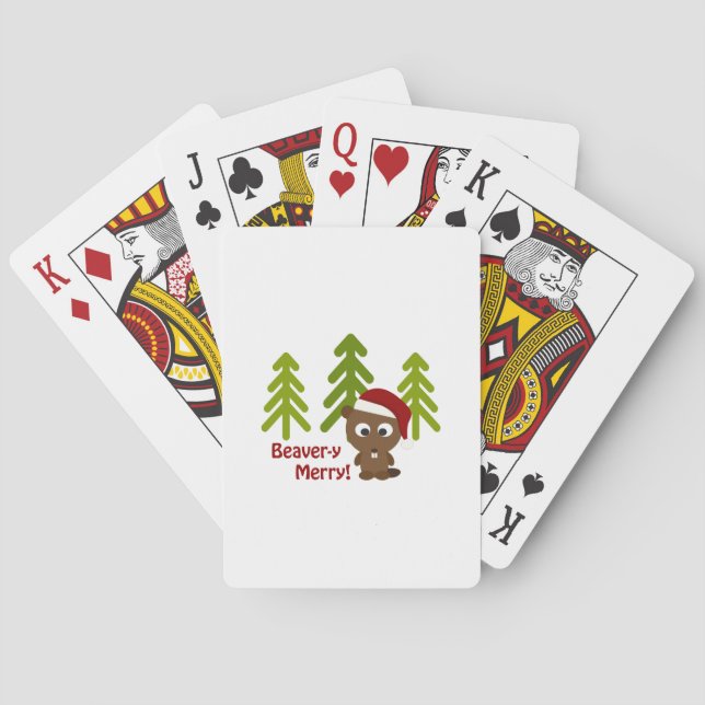 Beaver-y Merry! Christmas Beaver Poker Cards (Back)