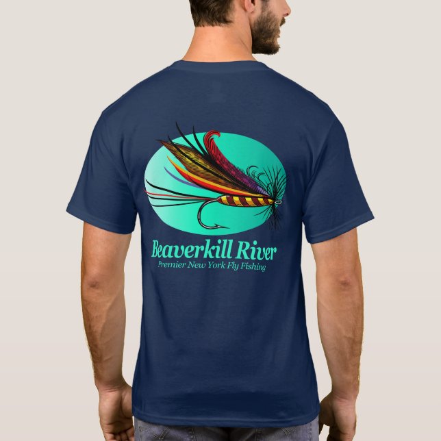 Beaverkill River (fly) T-Shirt (Back)