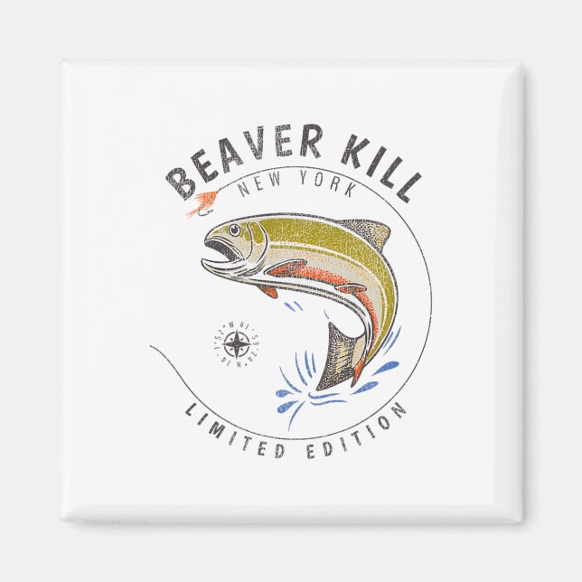 Beaverkill River New York Fly Fishing Souvenir Bea Magnet (Front)
