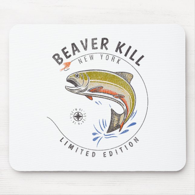 Beaverkill River New York Fly Fishing Souvenir Bea Mouse Pad (Front)