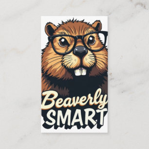 Beaverly Smart – Funny Beaver with Glasses Graphic Enclosure Card