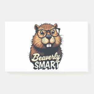 Beaverly Smart – Funny Beaver with Glasses Graphic Post-it Notes