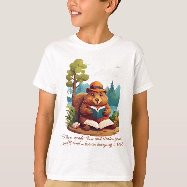 Beaver's literary haven for reading lovers T-Shirt (Front)