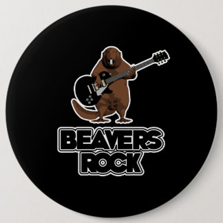 Beavers Rock Pinback Button