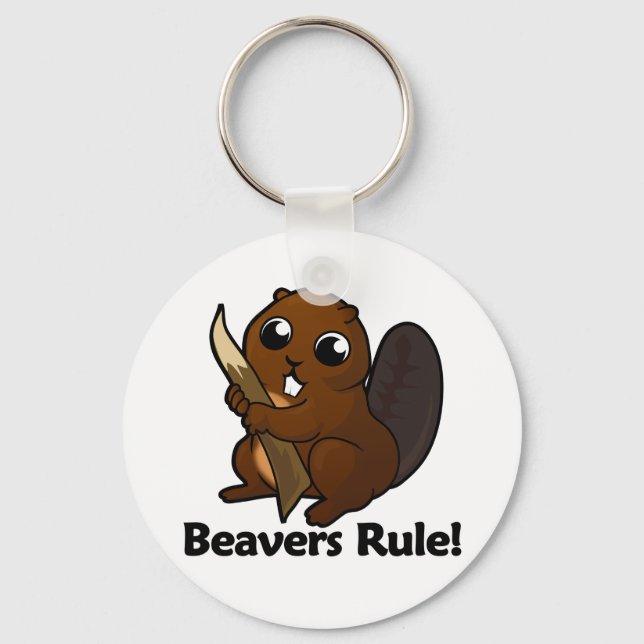 Beavers Rule! Keychain (Front)