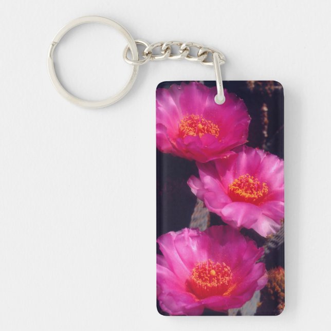 Beavertail Cactus Flowers 2 Keychain (Front)