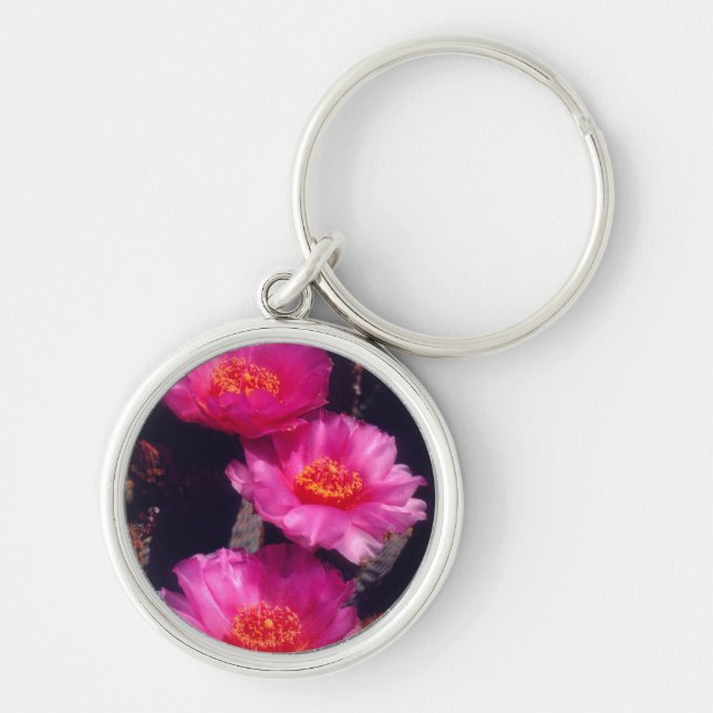 Beavertail Cactus Flowers 2 Keychain (Front)