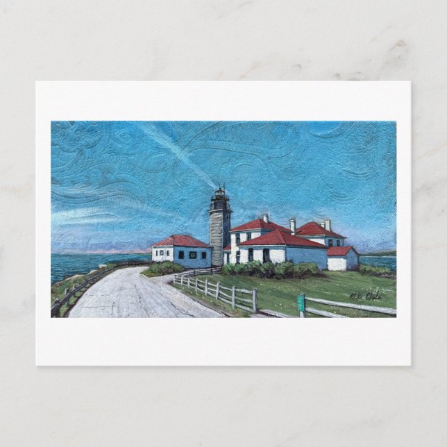 Beavertail Lighthouse in Jamestown, RI Postcard (Front)