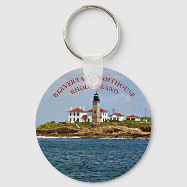 Beavertail Lighthouse, Rhode Island Keychain (Front)