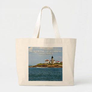 Beavertail Lighthouse, Rhode Island Large Tote Bag