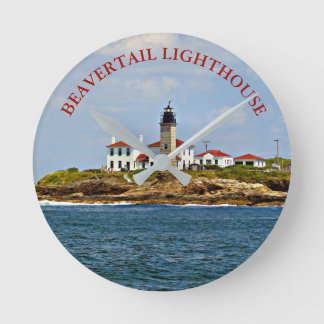 Beavertail Lighthouse Rhode Island Wall Clock