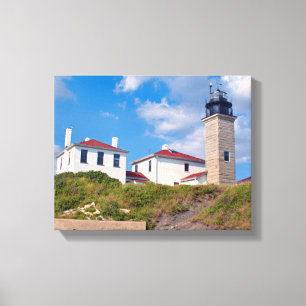 Beavertail Lighthouse, Rhode Island Wrapped Canvas Print