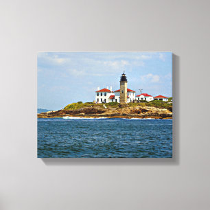 Beavertail Lighthouse, Rhode Island Wrapped Canvas Print