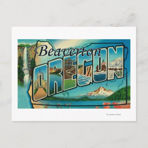 Beaverton Oregon _ Large Letter Scenes Postcard