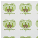 Beavery Merry if you wood be mine cute beavers Fabric