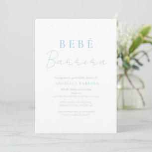 Bebe Azul Invitación Simple Baby Shower Invitation