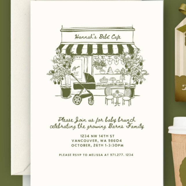 Bebe Cafe | baby is brewing | Home cafe themed BAB Invitation (Creator Uploaded)