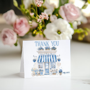 Bebe Cafe Bonjour Bebe Parisian theme Baby Shower Letterpress Thank You Card
