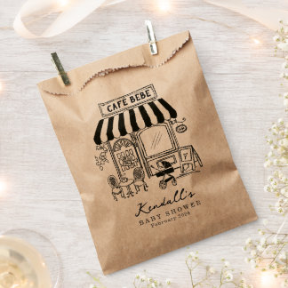 Bebe Cafe Home cafe themed Baby shower Favor Bag