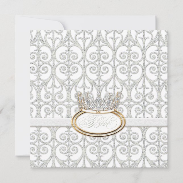 Bébé Princess Crown Baby Shower Invitation (Front)