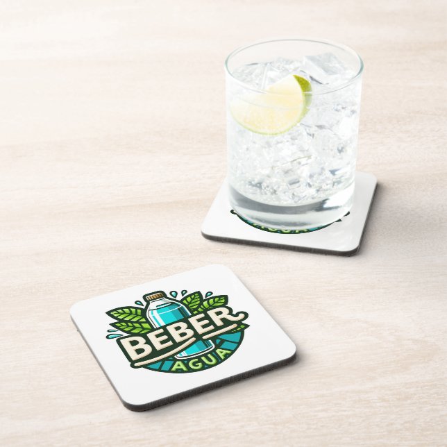Beber agua beverage coaster (Right Side)