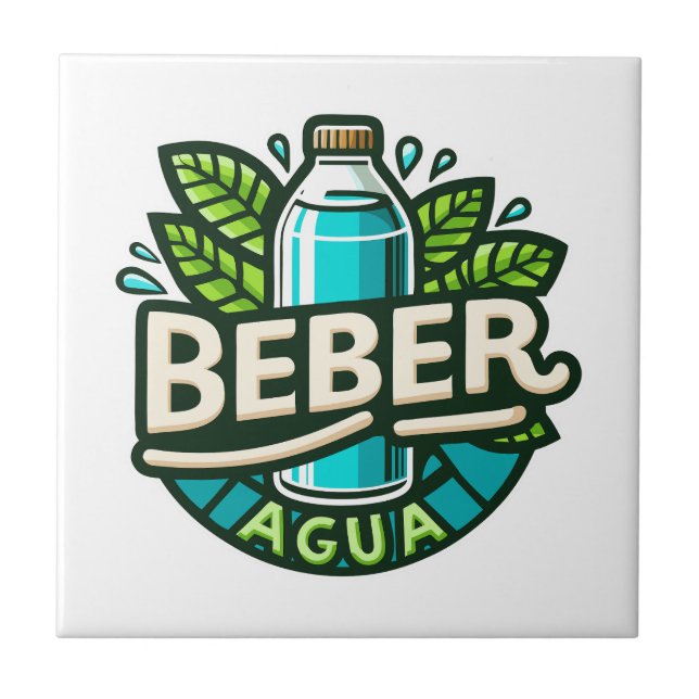 Beber agua ceramic tile (Front)