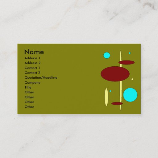 Customizable Bebop Retro Olive Business Card