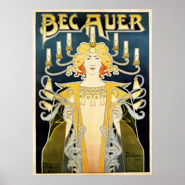 BEC AUER 1896 Incandescent Gas Petrol Light Poster (Front)