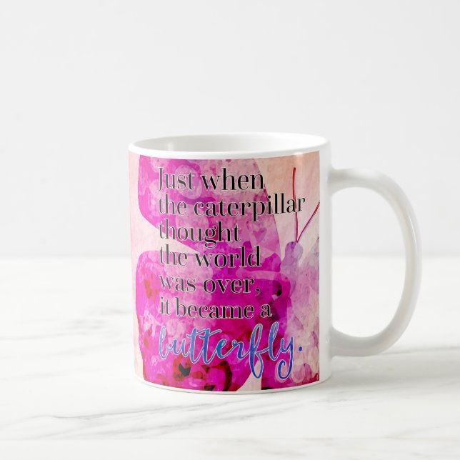 Became A Butterfly Quote Coffee Mug (Right)
