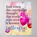 i will be grateful for this day, butterfly poster | Zazzle.com