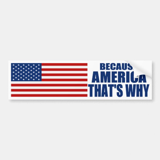 BECAUSE AMERICA THAT'S WHY Bumper Sticker | Zazzle