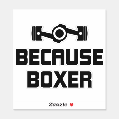 Because Boxer Engine Sports Car Vinyl Stickers