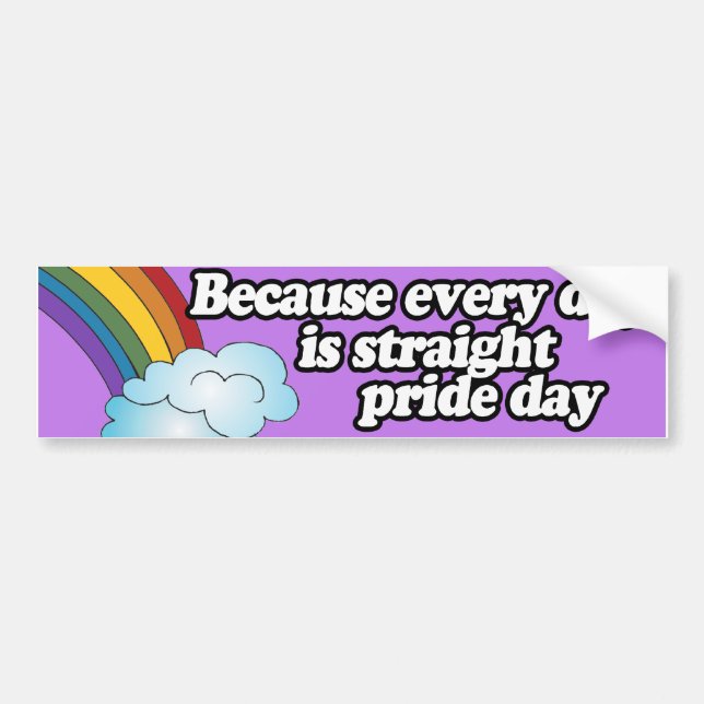 BECAUSE EVERY DAY IS STRAIGHT PRIDE DAY BUMPER STICKER (Front)